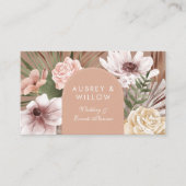 Modern Chic Bohemian Watercolor Florals Photo Arch Business Card (Front)