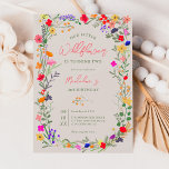 Modern chic boho bright wild flowers 2nd birthday invitation<br><div class="desc">Add a touch of bohemian elegance to your baby milestone,  2nd birthday with our Modern Chic Boho Bright Elegant Colorful wild flowers second birthday Invitation. Featuring pink,  red,  green,  and purple hues botanical flowers inspired by wildflowers and watercolor rustic gardens with subtle greenery and modern boho script typography.</div>