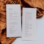 Modern Chic Boho Cream Flat Wedding Program<br><div class="desc">This minimalist chic boho cream flat wedding program is perfect for a simple wedding. The minimal desert boho design features rustic unique and stylish bohemian typography in a neutral cream and terracotta earth tone color. Include the name of the bride and groom, the wedding date and location, thank you message,...</div>