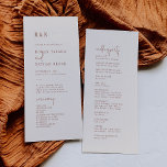 Modern Chic Boho Cream Flat Wedding Program<br><div class="desc">This minimalist chic boho cream flat wedding program is perfect for a simple wedding. The minimal desert boho design features rustic unique and stylish bohemian typography in a neutral cream and terracotta earth tone color. Include the name of the bride and groom, the wedding date and location, thank you message,...</div>