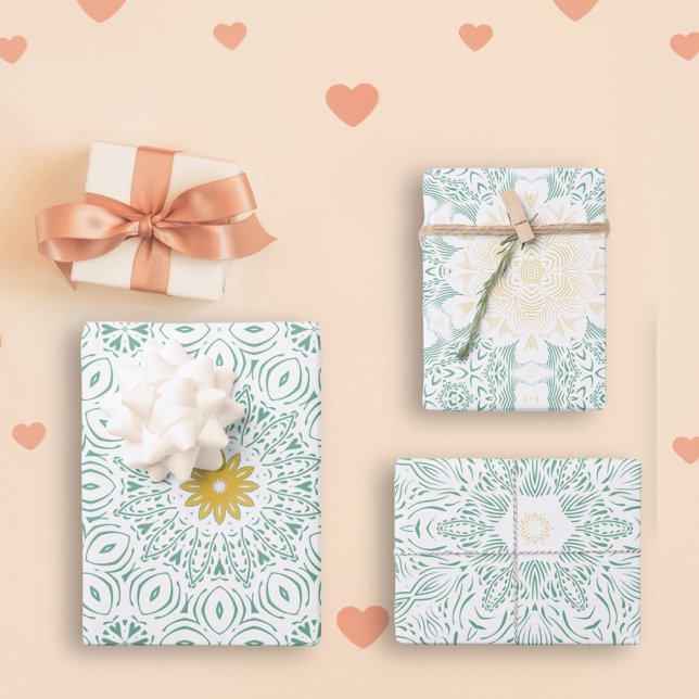 Modern Chic Boho Floral Sweet 16 Birthday Party Wrapping Paper Sheets (Creator Uploaded)