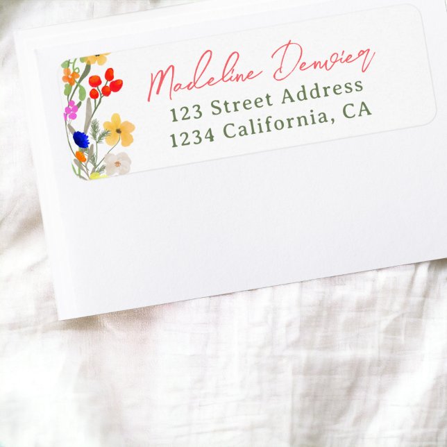 Modern chic boho wild flowers graduation label (Modern chic boho wild flowers graduation label)