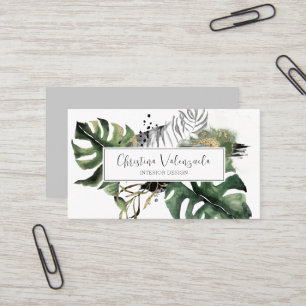 Modern Chic Botanical Greenery Business Card