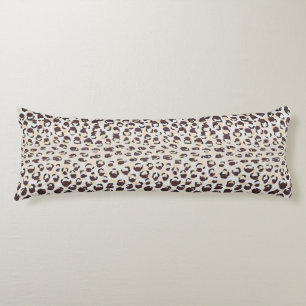 Modern chic brown cheetah print pattern monogram body pillow