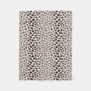 Modern chic brown cheetah print pattern monogram fleece blanket