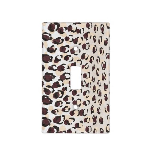Modern chic brown cheetah print pattern monogram light switch cover