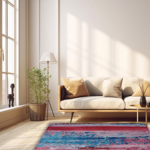 Modern Chic Brush Paint Abstract Watercolor Area Rug