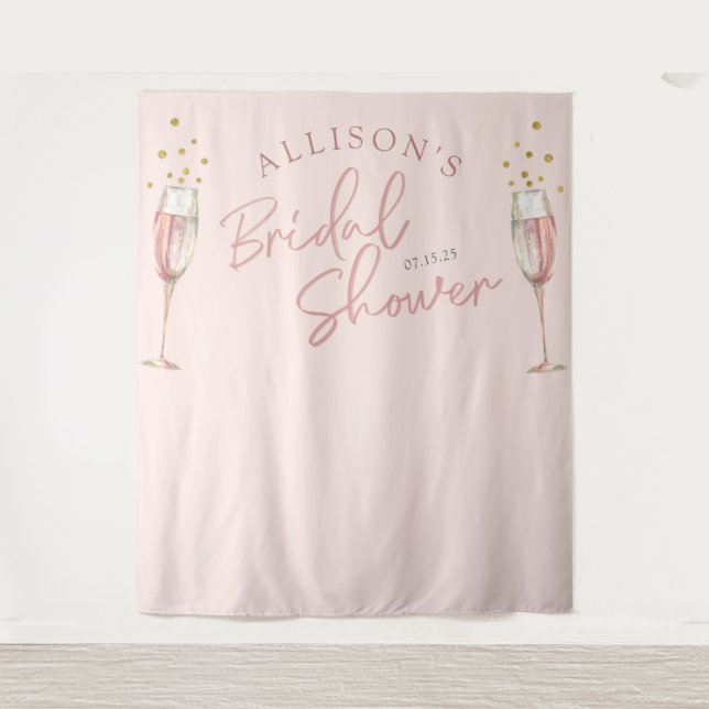 Modern chic calligraphy champagne flutes backdrop (Front)