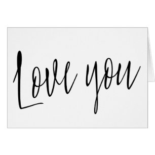 Modern chic calligraphy  "Love you" Cards