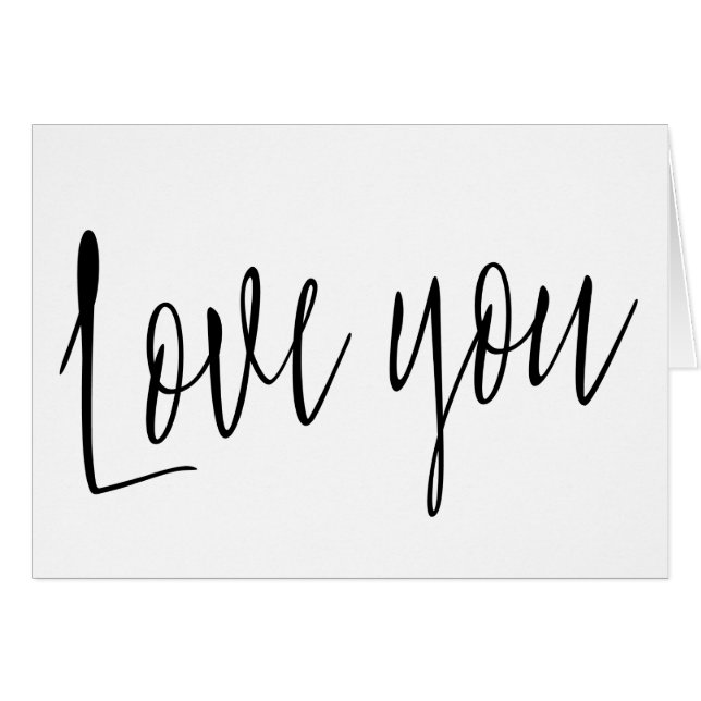 Modern chic calligraphy  "Love you" Cards (Front Horizontal)