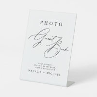 Modern Chic Calligraphy Wedding Photo Guestbook