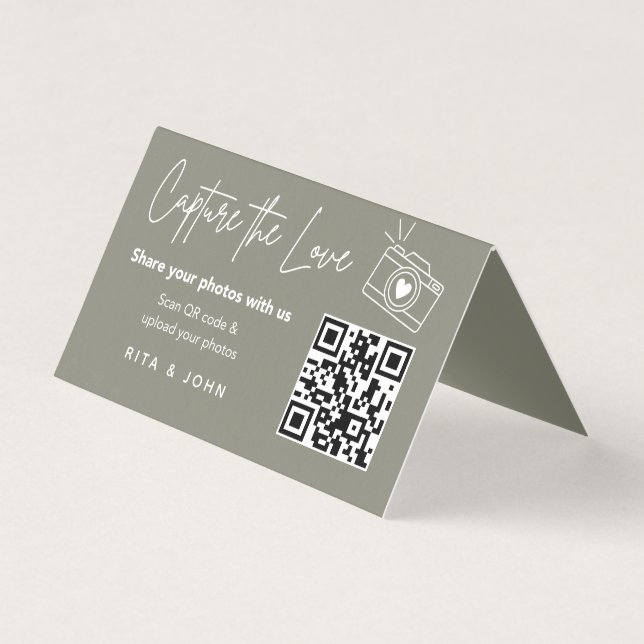 Modern Chic Capture The Love QR code Folded Card (Front)