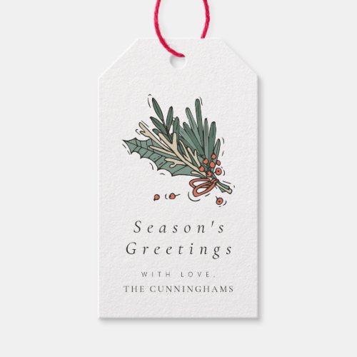 Modern Chic Christmas Holiday Seasons Greetings Gift Tags