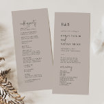 Modern Chic COLOR EDITABLE Flat Wedding Program<br><div class="desc">This minimalist chic color editable flat wedding program is perfect for a simple wedding. The minimalist boho design features rustic unique and stylish bohemian typography in a cream tan beige color. In the design view, easily change the colors on this design if needed to suit your wedding color palette. Include...</div>