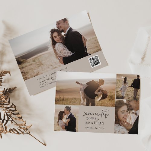 Modern Chic COLOR EDITABLE Photo Collage Save The Date
