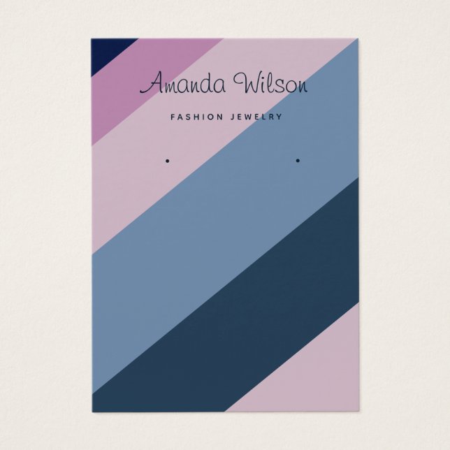 Modern chic color Stripe Earrings Display Card  (Front)