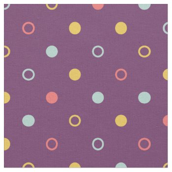 Modern Chic Colorful Polka Dots Geometric Pattern Fabric by TintAndBeyond at Zazzle