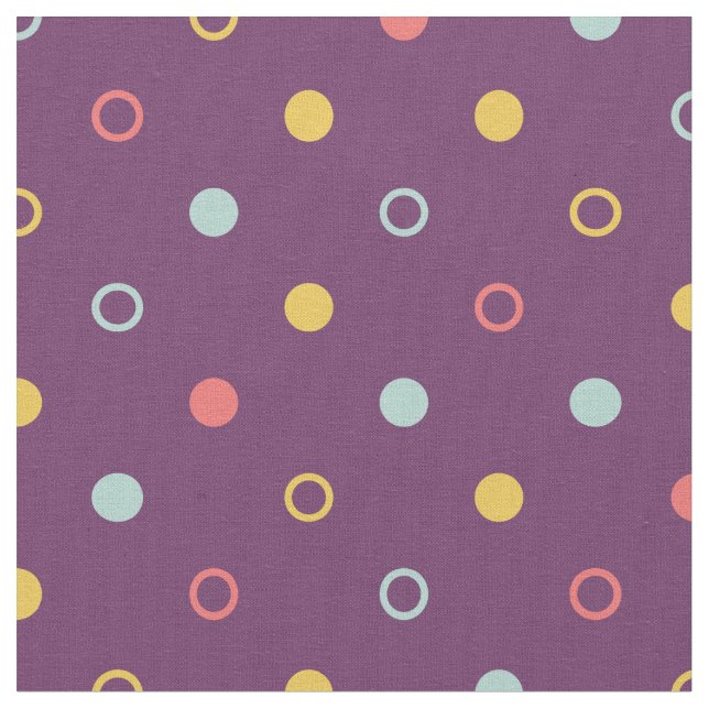 Modern chic colorful polka dots geometric pattern fabric (Close Up)