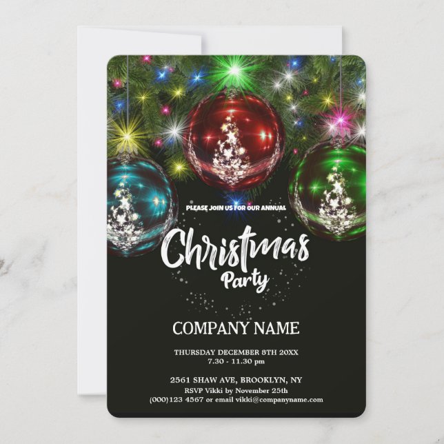  Modern Chic Corporate Christmas Party  Invitation (Front)