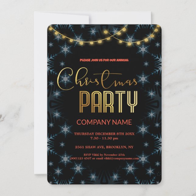  Modern Chic Corporate Christmas Party  Invitation (Front)