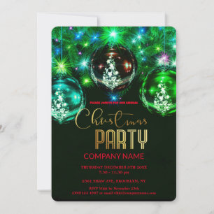 Modern Chic Corporate Christmas Vintage Decoratio Invitation