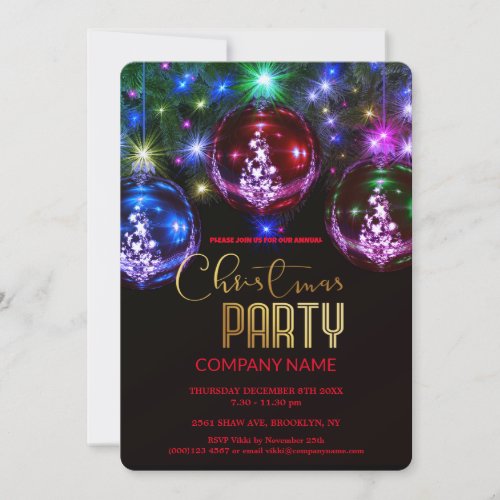  Modern Chic Corporate Christmas Vintage Decoratio Invitation