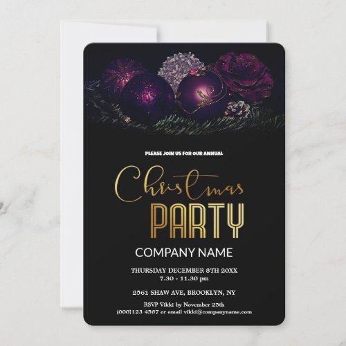  Modern Chic Corporate Christmas Vintage Decoratio Invitation