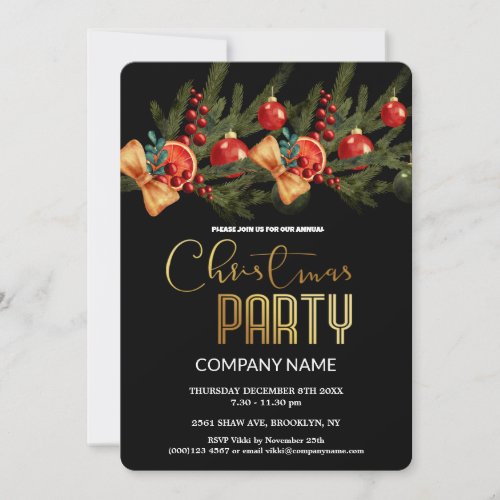  Modern Chic Corporate Christmas Vintage Decoratio Invitation