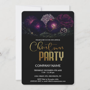 Modern Chic Corporate Christmas Vintage Decoratio Invitation