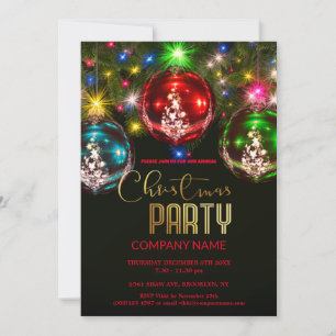  Modern Chic Corporate Christmas Vintage Decoratio Invitation