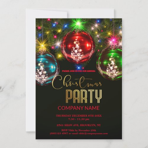  Modern Chic Corporate Christmas Vintage Decoratio Invitation