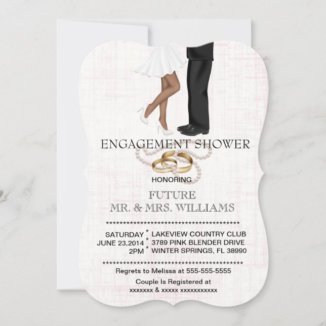 Modern Chic Couple Engagement Shower Invite (Front)