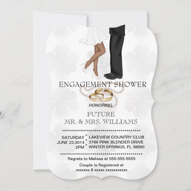 Modern Chic Couple Engagement Shower Invite (Front)