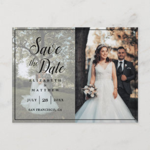 Modern Chic Couple Wedding Picture Save The Date Invitation Postcard