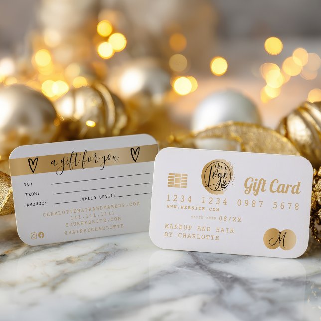 Modern Chic Credit card white gold foil gift card (Creator Uploaded)