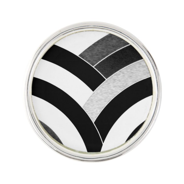 modern chic curved chevron lapel pin (Front)