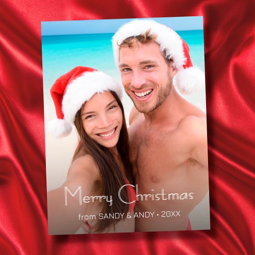 Modern Chic Custom Photo Create Your Own Christmas Holiday Postcard
