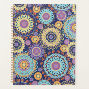 Modern Chic Cute Trendy Colorful Navy Pattern Planner