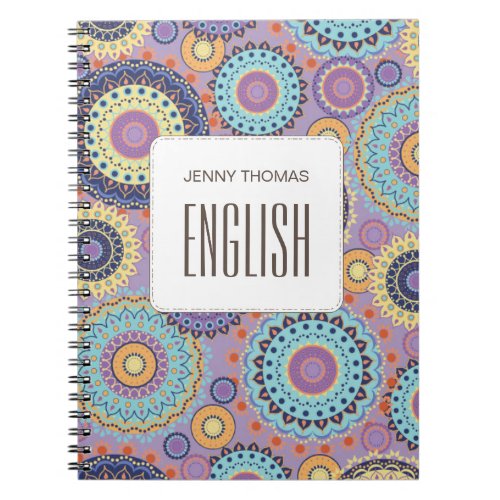 Modern Chic Cute Trendy Colorful Pattern Class Notebook