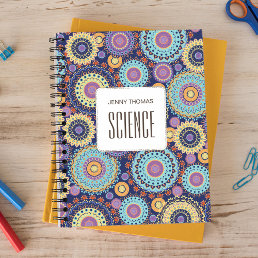 Modern Chic Cute Trendy Colorful Pattern Class Notebook