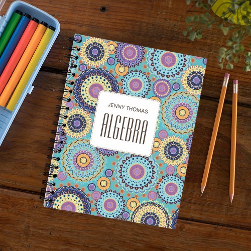 Modern Chic Cute Trendy Colorful Pattern Class Notebook