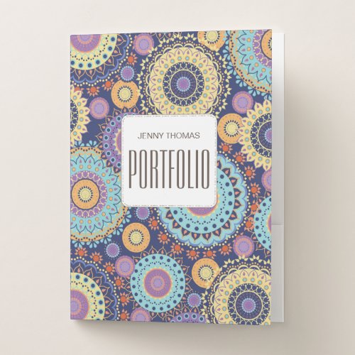 Modern Chic Cute Trendy Colorful Pattern Stylish Pocket Folder
