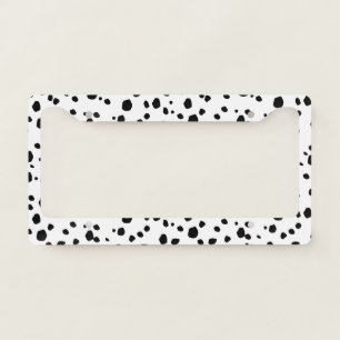 Modern Chic Dalmatian Dog Animal Print Pattern License Plate Frame