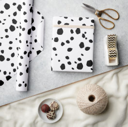 Modern Chic Dalmatian Dog Animal Print Pattern Wrapping Paper