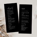 Modern Chic Dark Black Flat Wedding Program<br><div class="desc">This minimalist chic dark black flat wedding program is perfect for a simple wedding. The minimal boho design features rustic unique and stylish bohemian typography in a sophisticated and moody dark black. Include the name of the bride and groom, the wedding date and location, thank you message, order of service,...</div>