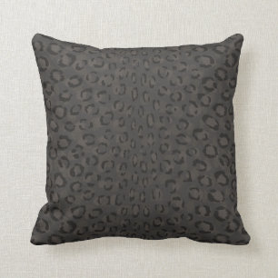Modern chic dark grey cheetah print pattern throw pillow