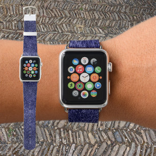 Modern, chic design in dark blue, glitter effect apple watch band