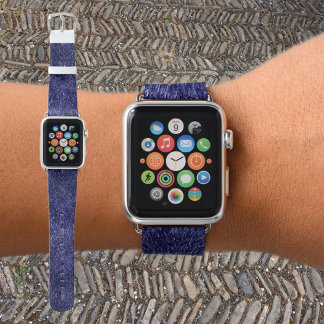 Modern, chic design in dark blue, glitter effect apple watch band