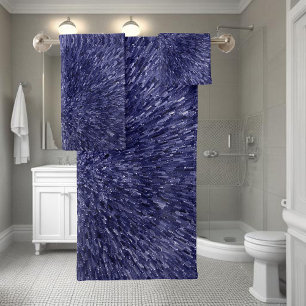 Modern, chic design in dark blue, glitter effect bath towel set