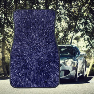 Modern, chic design in dark blue, glitter effect car floor mat